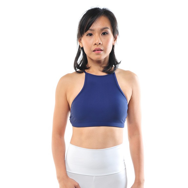 J1nya Activewear Amala bra in Navy Halter neck sports bra/sport bra
