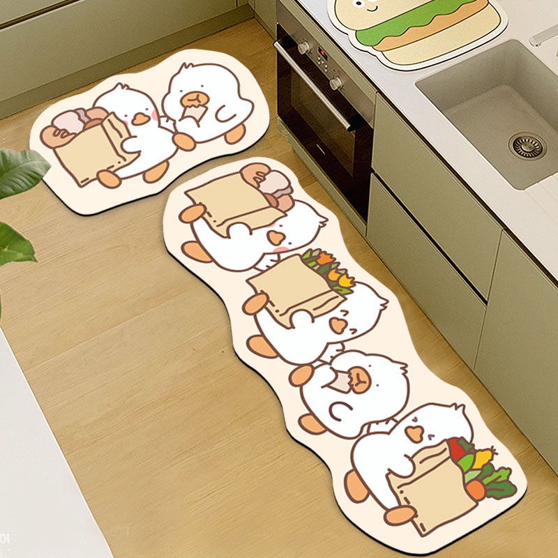 Cartoon Duck Decorative Carpet Kitchen Non-slip Floor Mat Household ...