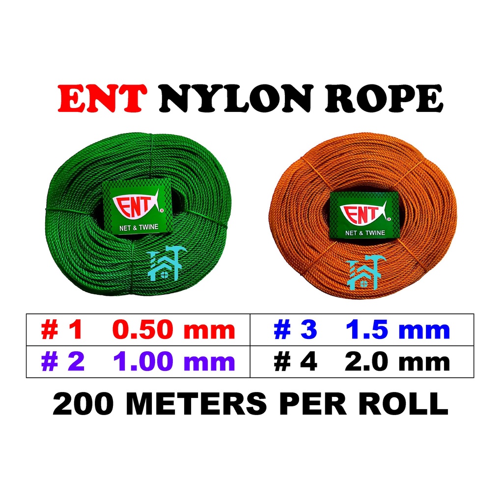 ENT NYLON ROPE EVELON CORD SIZE 1 2 3 4 (SOLD PER ROLL) | Shopee Malaysia