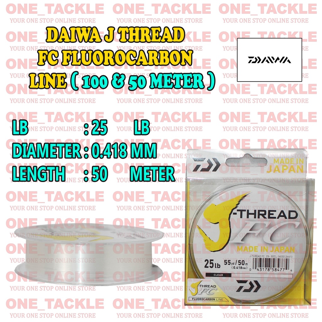 Daiwa J-Thread 100% Fluoro carbon line ( MADE IN JAPAN ) 50m/100m 100% ...