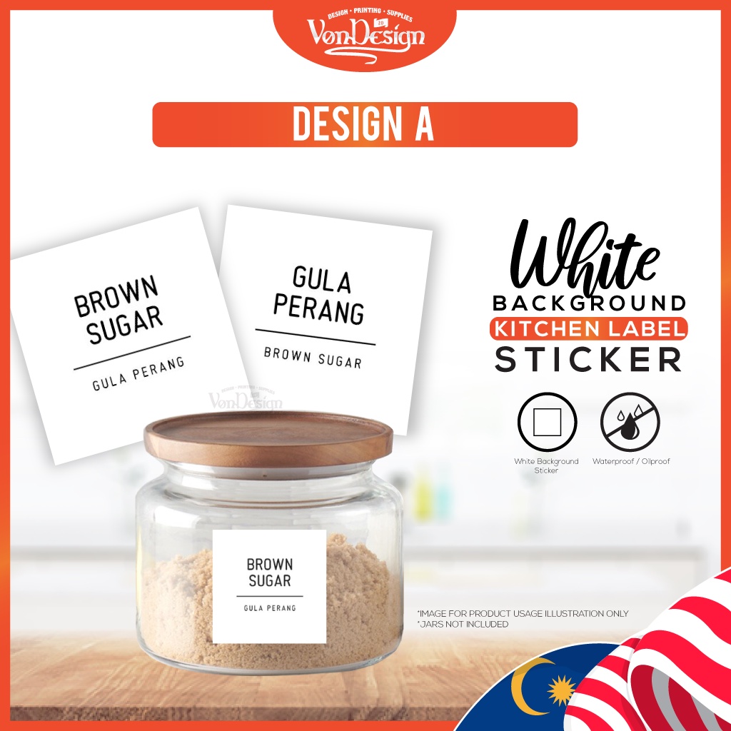 STICKERS LABEL DAPUR MINIMALIS SQUARE LABEL STYLE KITCHEN STICKER 🔥