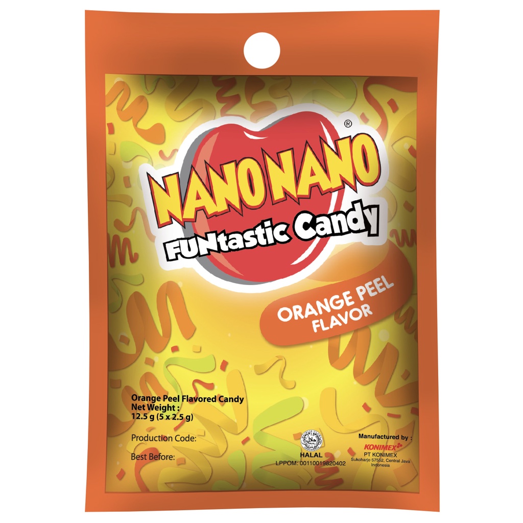 Nano Nano Funtastic Candy (12.5g/5pcs) - Orange Peel Flavor | Shopee ...