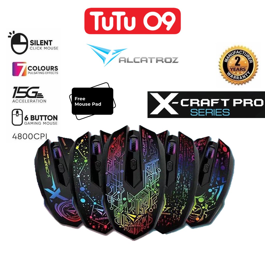 Alcatroz XCraft Pro Twilight 2000 Tron 5000 Quantum Z7000 Noiz Z8000 Free Gaming Mouse Pad
