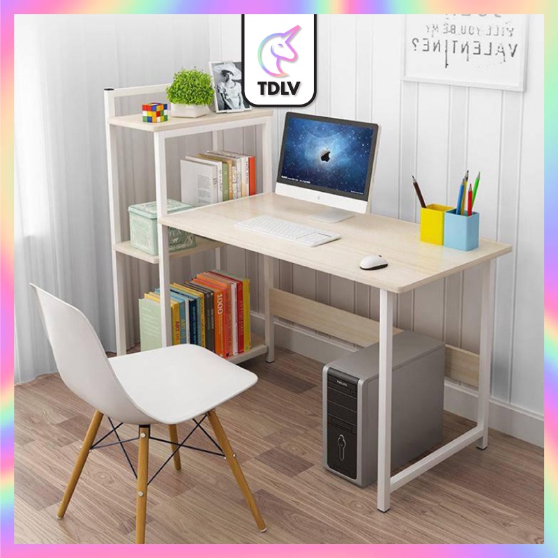 (CLEARENCE) TDLV Study Deck Writing Desk Office Table With 3 Tiers Side ...