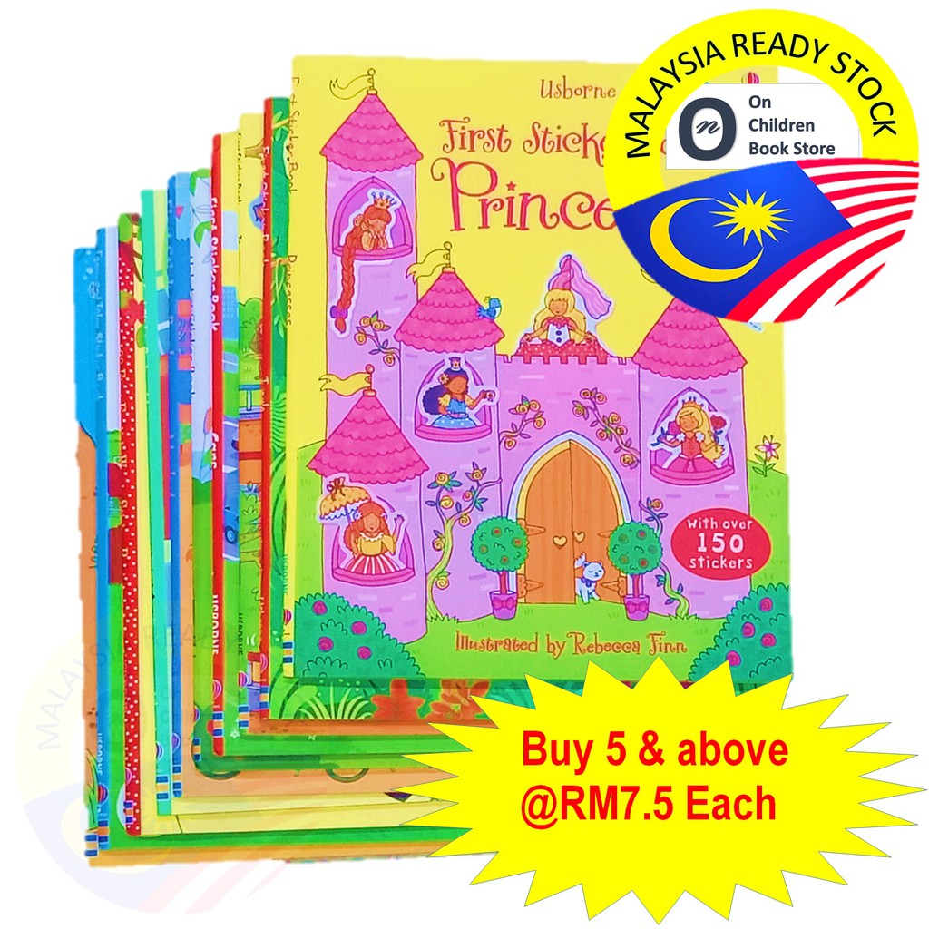 Usborne Sticker Book baby kids children early learning books, preschool education, gift