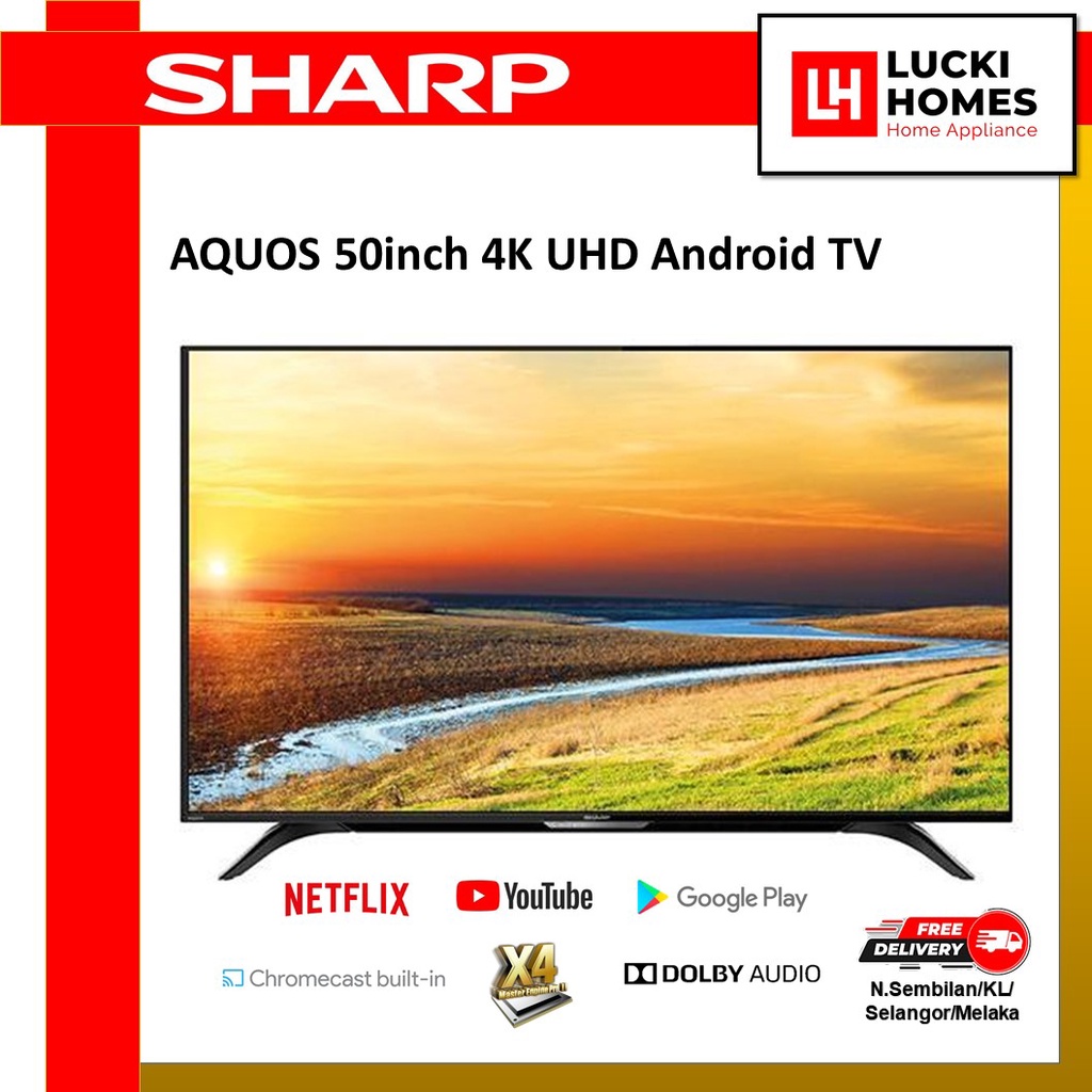 Sharp 50'' 4K UHD Android TV 4TC50DK1X Shopee Malaysia