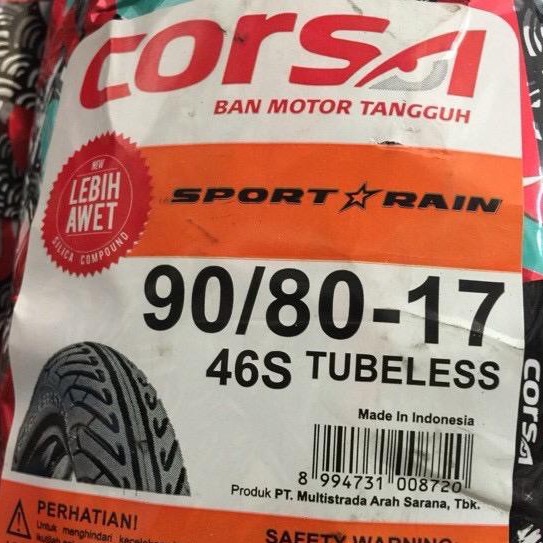 2022 Y Corsa Sport Rain 90/8017 Tayar Tubeless Tyre Original Shopee