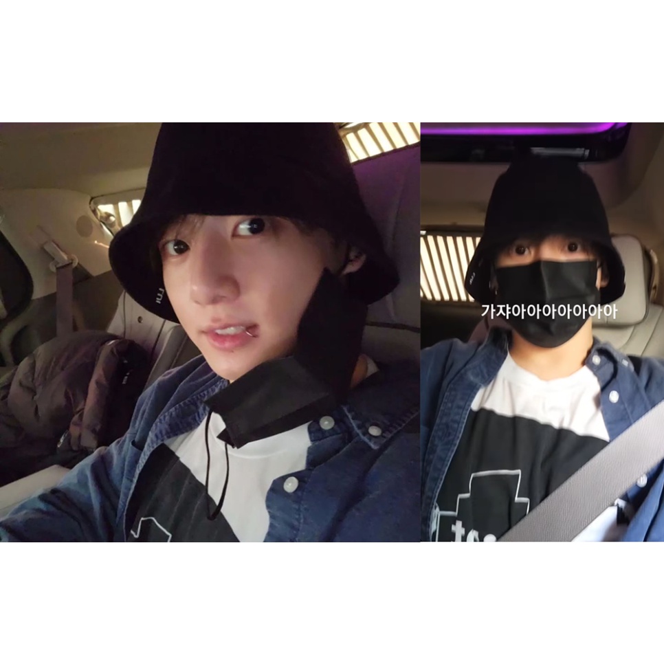 BTS Jeon Jung Kook~ Korea LUOESPAC Overfit drop bucket hat (Black ...