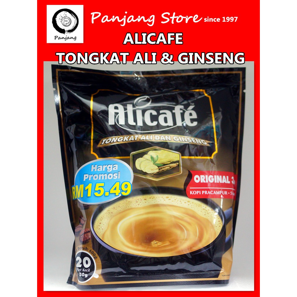 ALICAFE TONGKAT ALI DAN GINSENG ORIGINAL ( 20 PEKET KECIL X30G