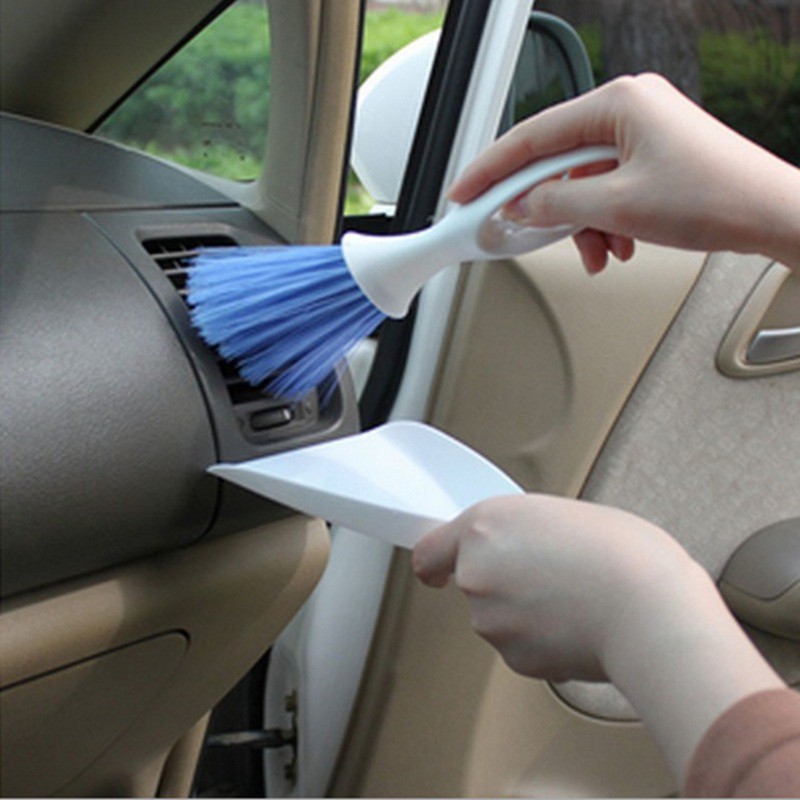 2 in 1 Car outlet Dashboard Vent Cleaning Brush Car Brush Scoop Dustpan