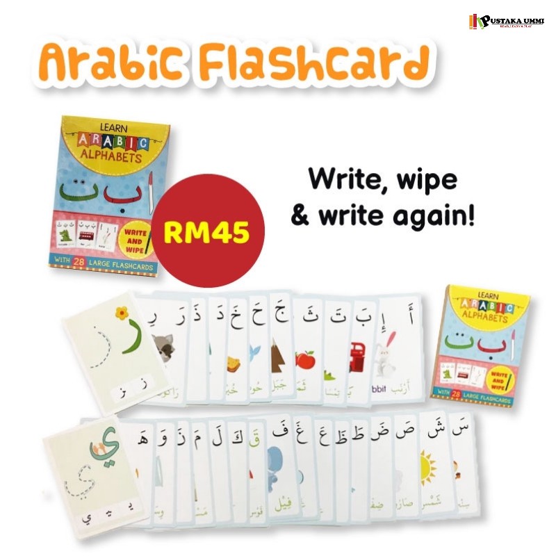 ARABIC ALPHABETS FLASHCARDS WRITE & WIPE | Shopee Malaysia