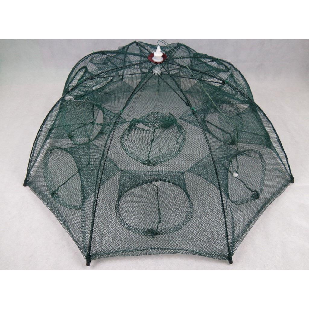 16 Holes] Fishing Net Trap Folding Umbrella Portable Automatic Cage Fish  Shrimp Lobster Crab Jaring Jala Ikan