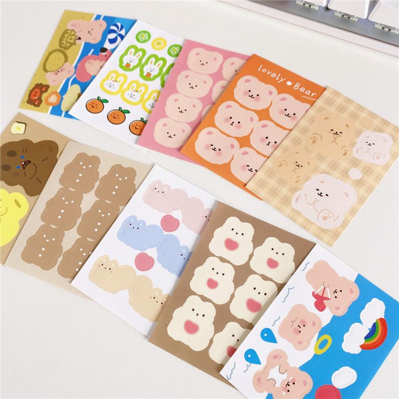 [READY STOCK MSIA] Korean Cute Bear Journal Sticker Korean DIY Planner ...