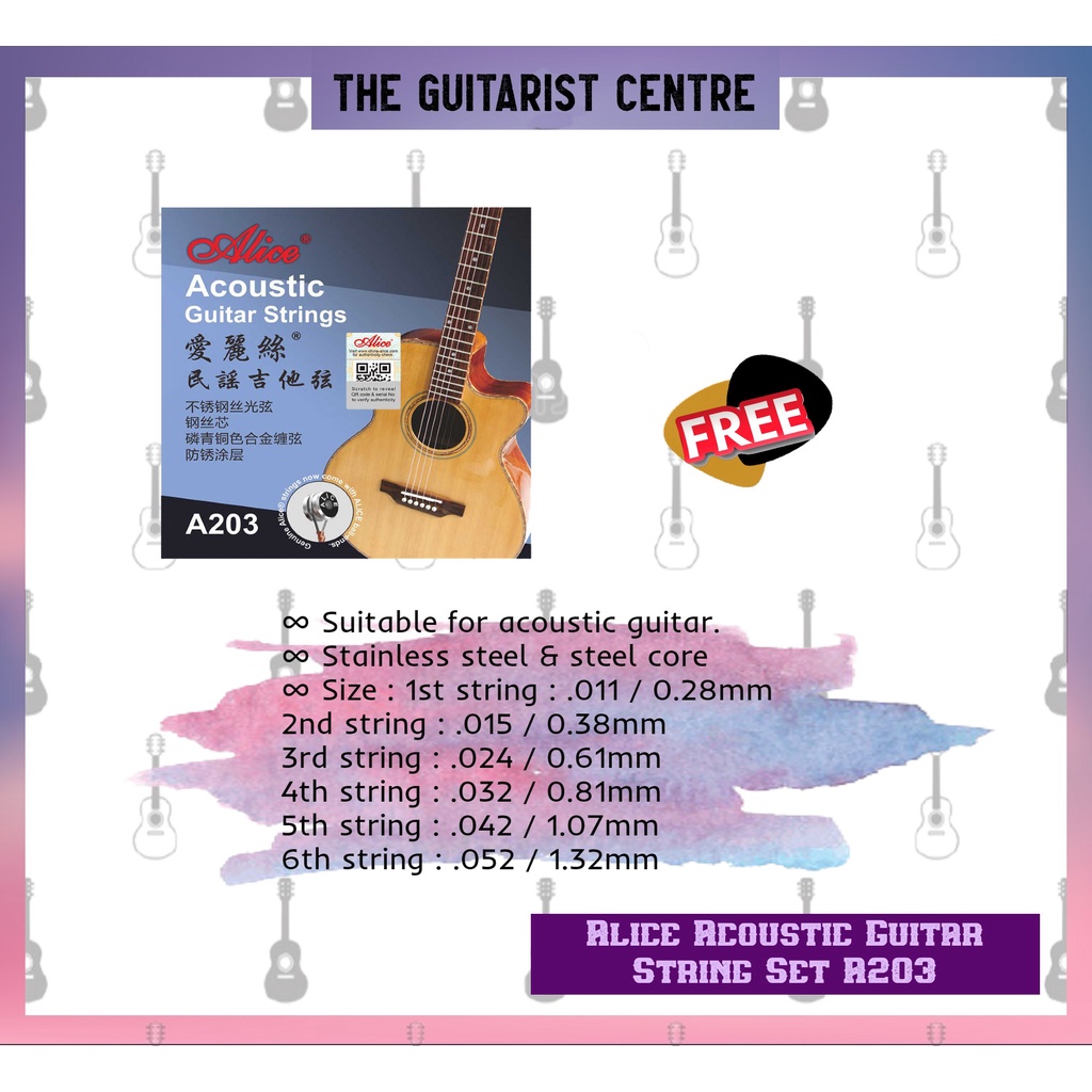 A203 Alice Acoustic Guitar String Set A203 Shopee Malaysia