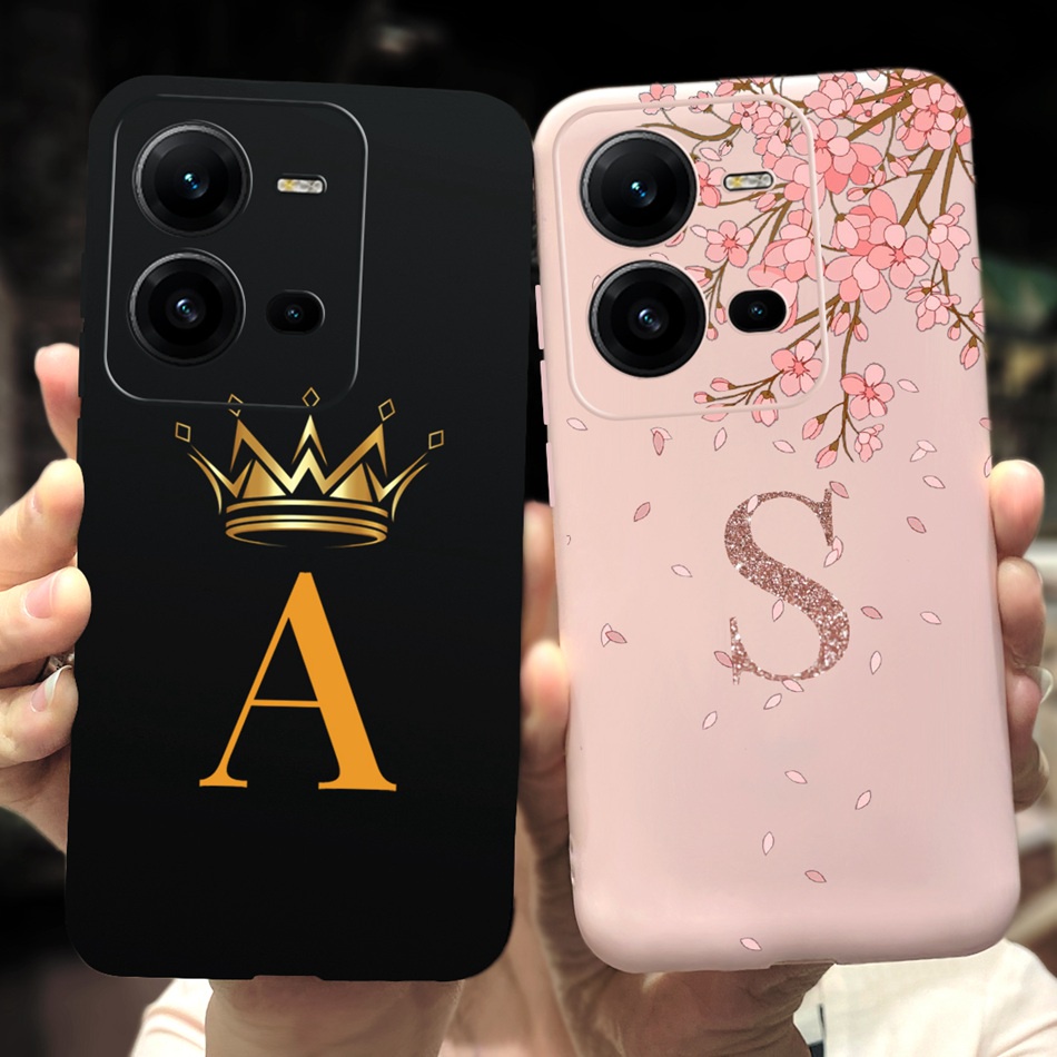 Vivo V25 V25e 2022 Fashion Crown Initial Letter Phone Case VivoV25 V 25 ...