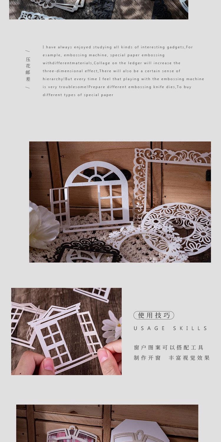Journamm 20pcs/pack Ins Style Openwork Paper Materials Paper Collage ...