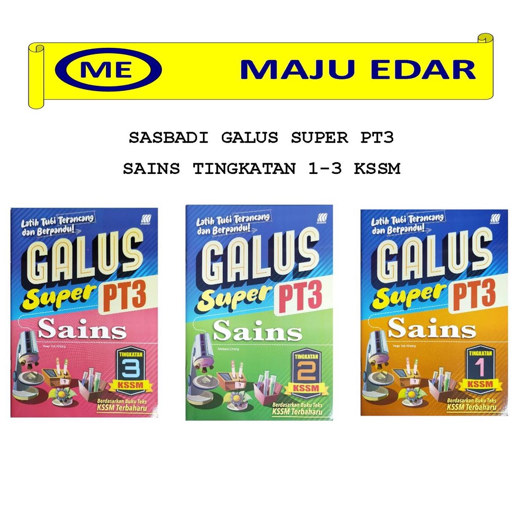 SASBADI GALUS SUPER PT3 SAINS TINGKATAN 1/2/3 KSSM / BUKU LATIHAN PT3 ...