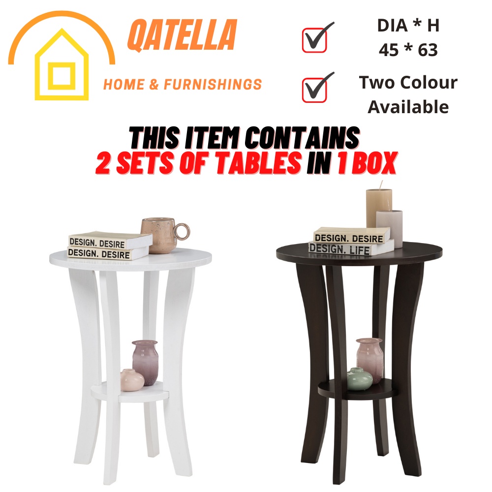 [SET OF 2] MULIA Side Table Bedside Table Telephone Rack Meja Kecil ...