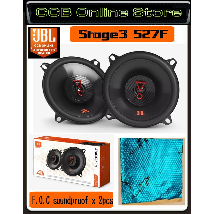 JBL Stage3 527F 5.25 Inch 2-way Coaxial Car Speaker 40Wrms, 200W Peak ...