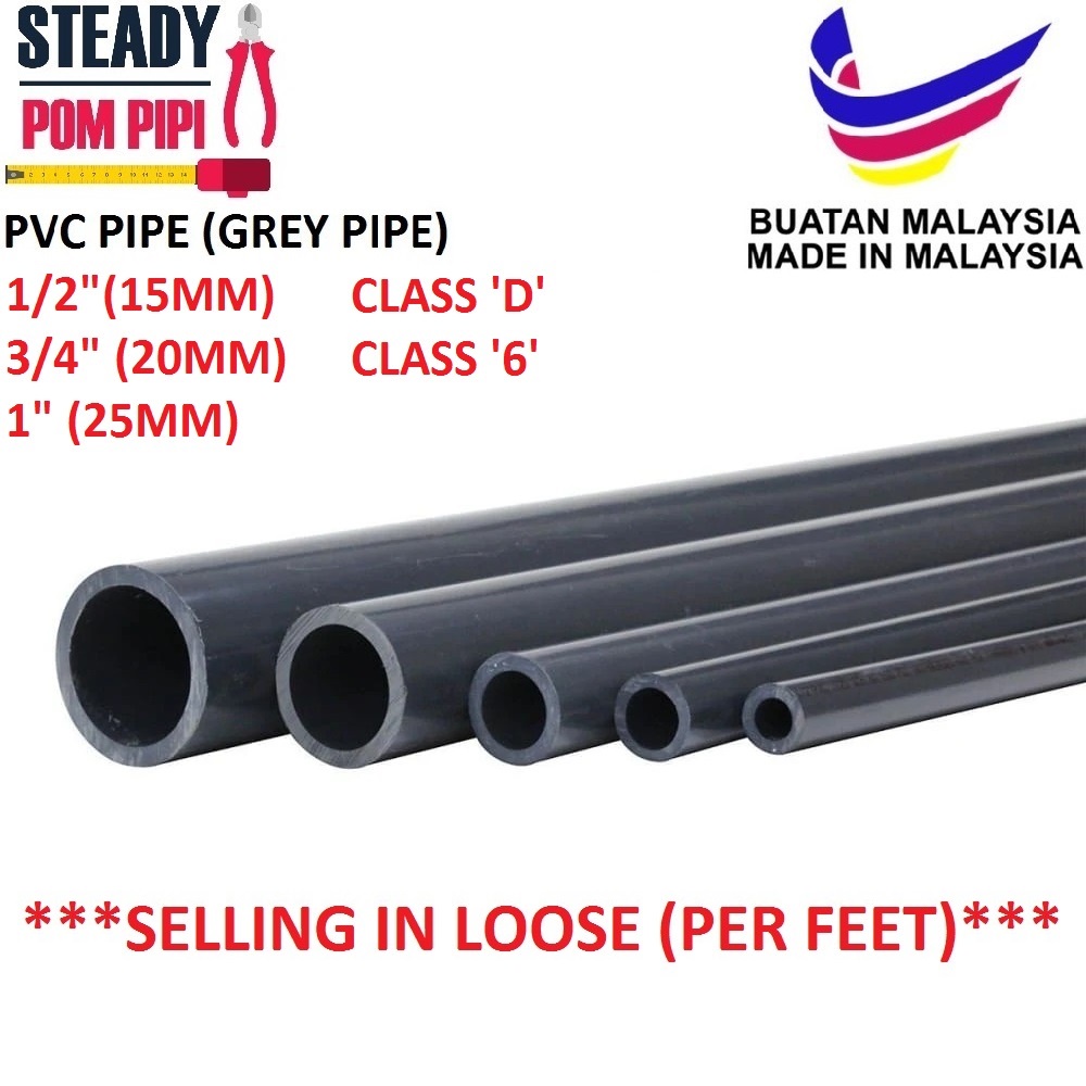 1/2"(15MM) 3/4"(20MM) 1"(25MM) PVC PIPE CLASS D CLASS 6 / PAIP AIR ...