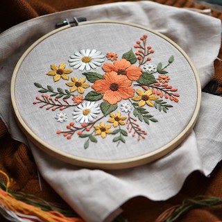 3 Sets Leaves Flowers Embroidery Practice Kit Beginners Adults