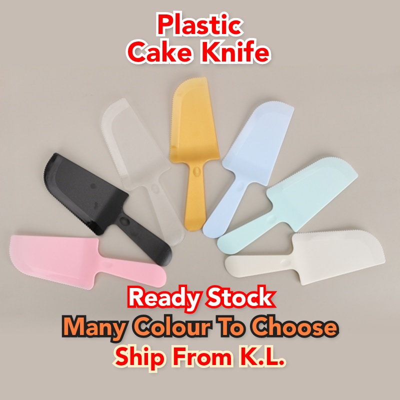 Cake Knife (Plastic) Ready Stock Individual Packaging Many Colour