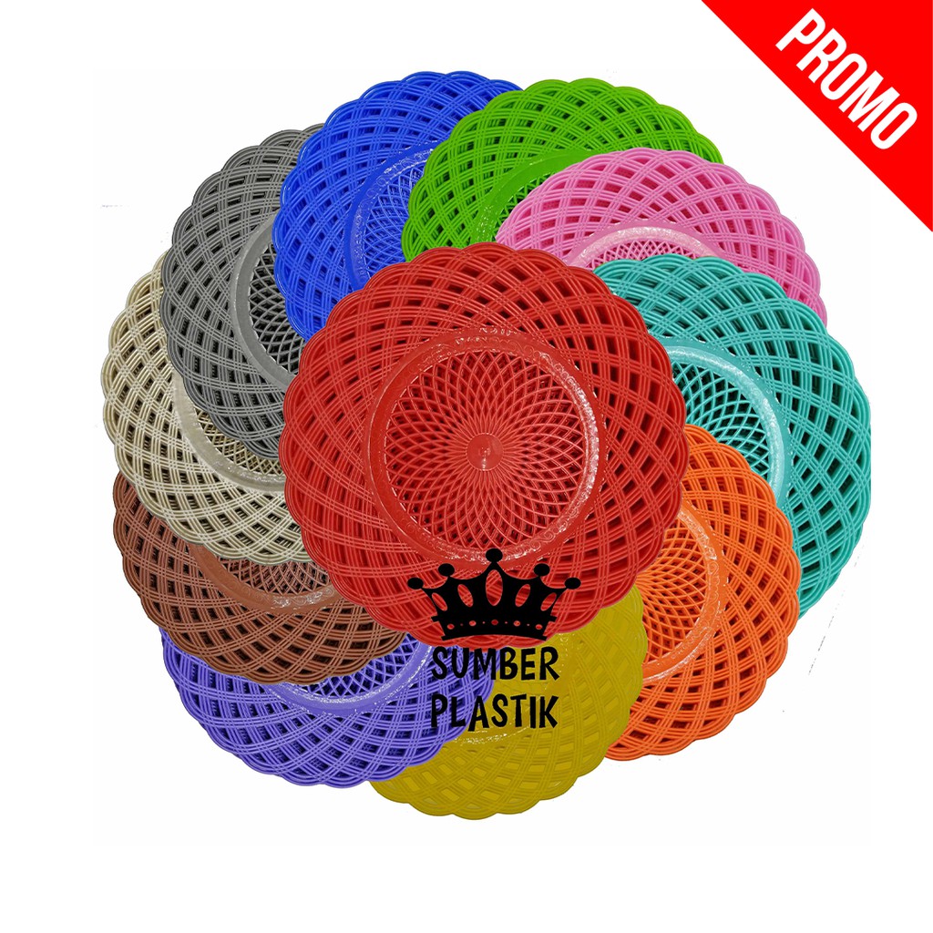 Woven Plastic Rattan Plates (1PCS) | Shopee Malaysia