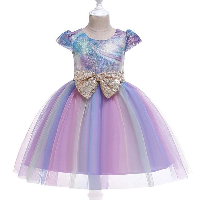 Unicorn Princess Short Sleeves Tutu Gown Dress Girl Kids ( Gaun budak ...