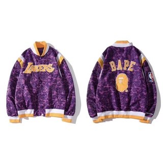 Bape, Jackets & Coats, A Bathing Ape X Mitchell Ness Lakers Warmup Jacket  3xl Sizes Run Small