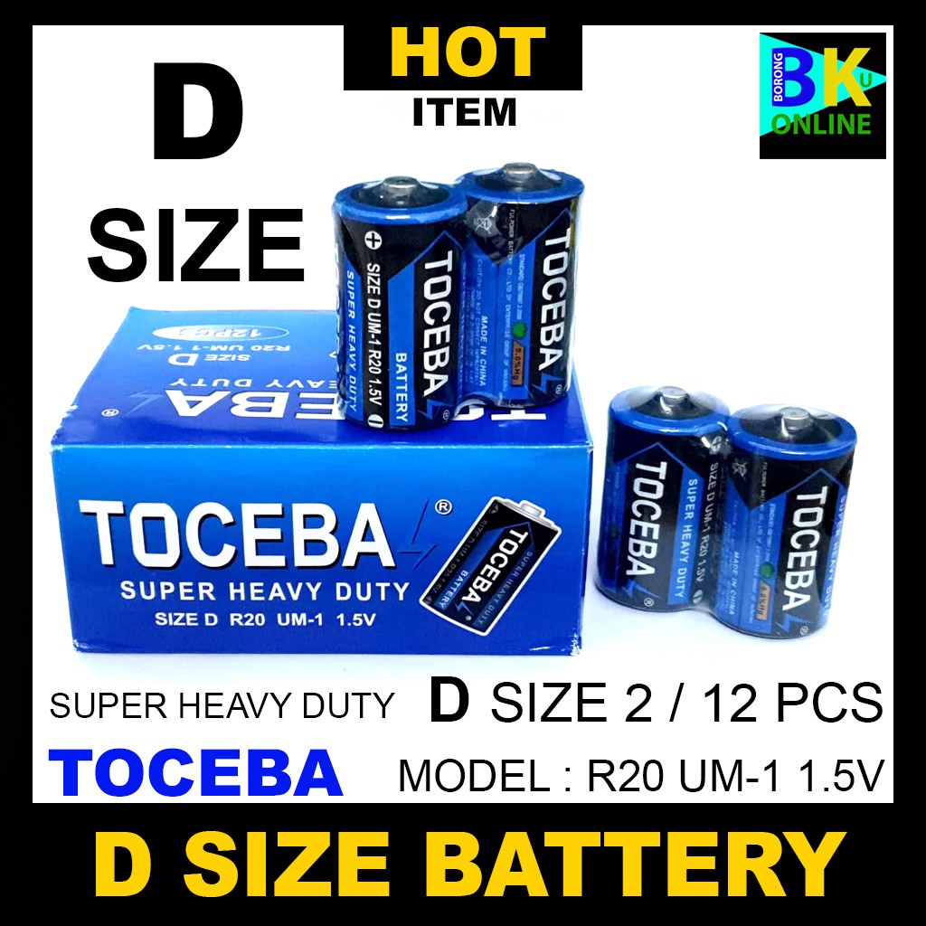 TOCEBA SUPER HEAVY DUTY BATTERY SIZE D R20 UM1 1.5V LOCAL SELLER