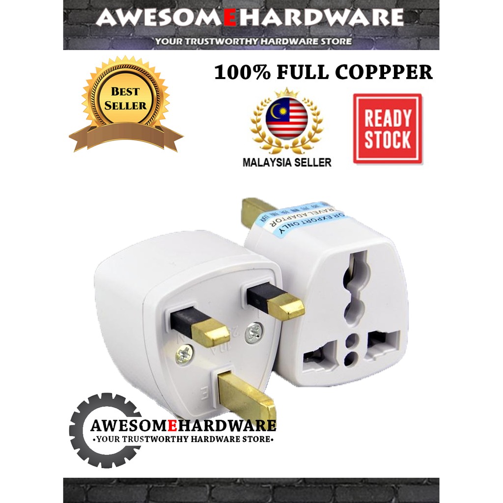 3 PIN PLUG ADAPTOR MULTI UK UNIVERSAL 2 & 3 PIN MULTI PLUG ...