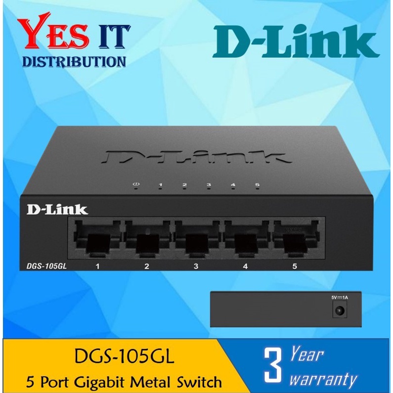 DGS-105 - 5-Port Gigabit Desktop Switch In Metal Casing Malaysia