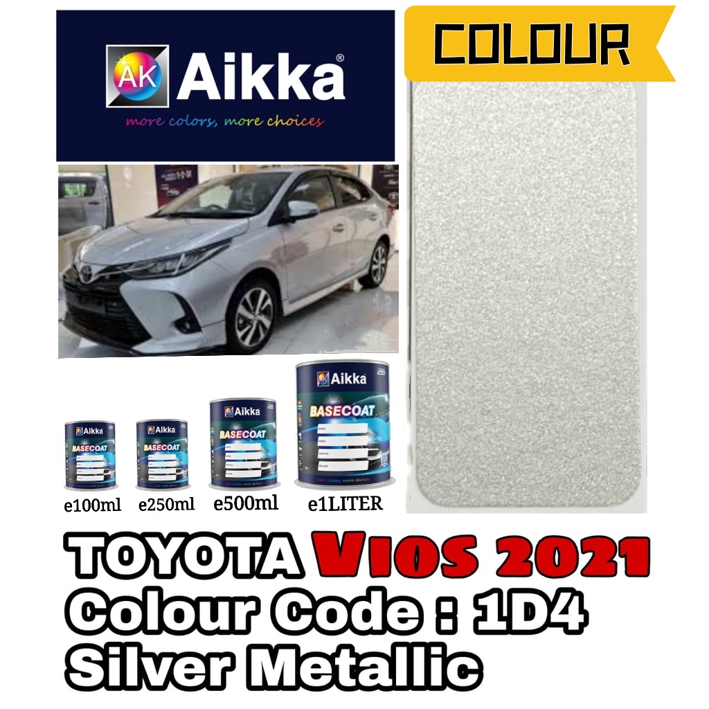AIKKA TOYOTA VIOS 1D4 SILVER METALLIC 2K CAR PAINT | Shopee Malaysia
