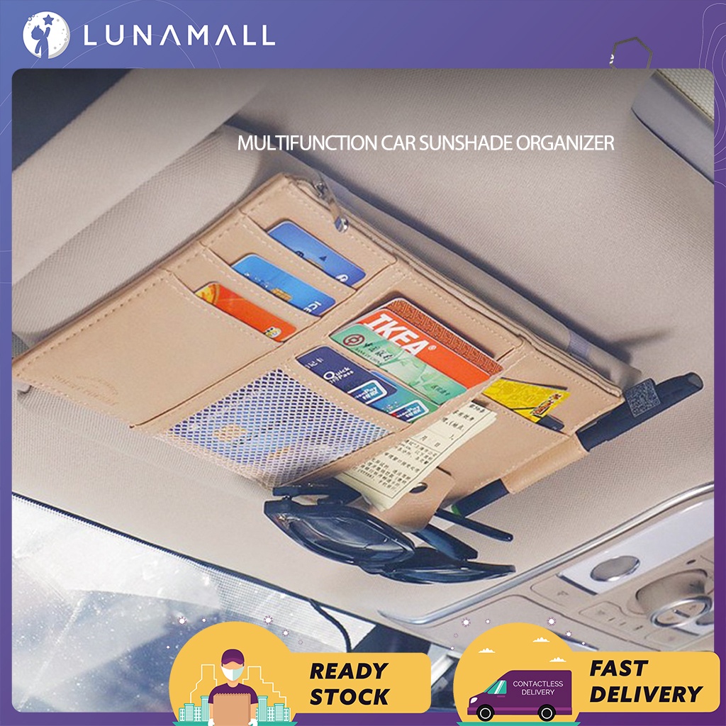 LUNAMALL🌕 CAR SUNSHADE ORGANIZER MULTIFUNCTION CAR STORAGE BAG WITH ZIP