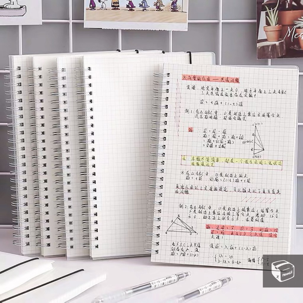 [Ready Stock] A5 / B5 Blank Grid Matte Transparent Cover Ring Binder ...