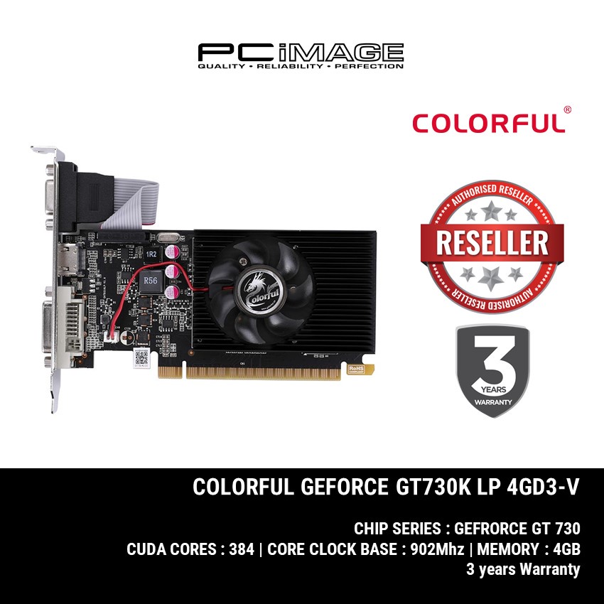 COLORFUL GEFORCE GT 730K LP 4GD3-V | GT 730K 4GD3 V2-V GPU [3YRW ...