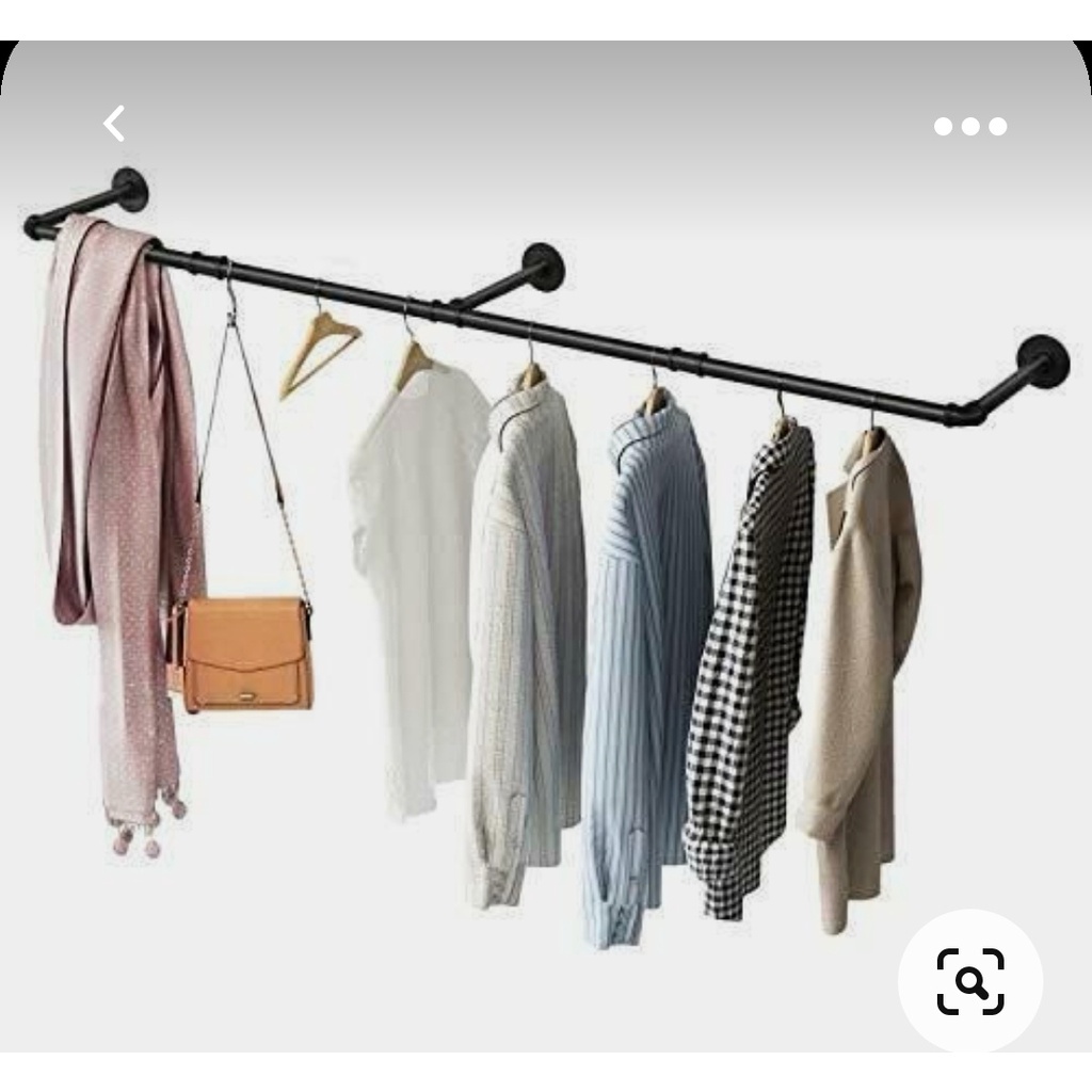 Heavy Duty Industrial Galvanized Iron PIpe Creatif Loft Style Clothes Wall Rack Hold On Around 20KG