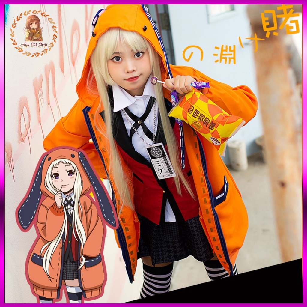 Runa Yomozuki Kakegurui cosplay set Costume Silver Red Black Flag ...