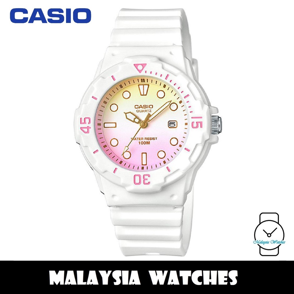 100 Original Casio LRW 200H 4E2 Quartz Analog White Resin Watch
