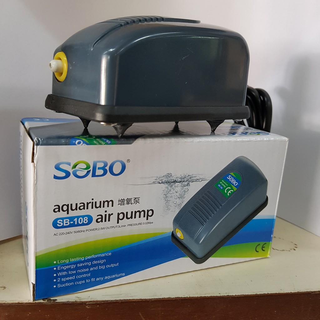 (Free Air Hose) SOBO SB108 AIR PUMP AQUARIUMS Oxygen Supply Shopee
