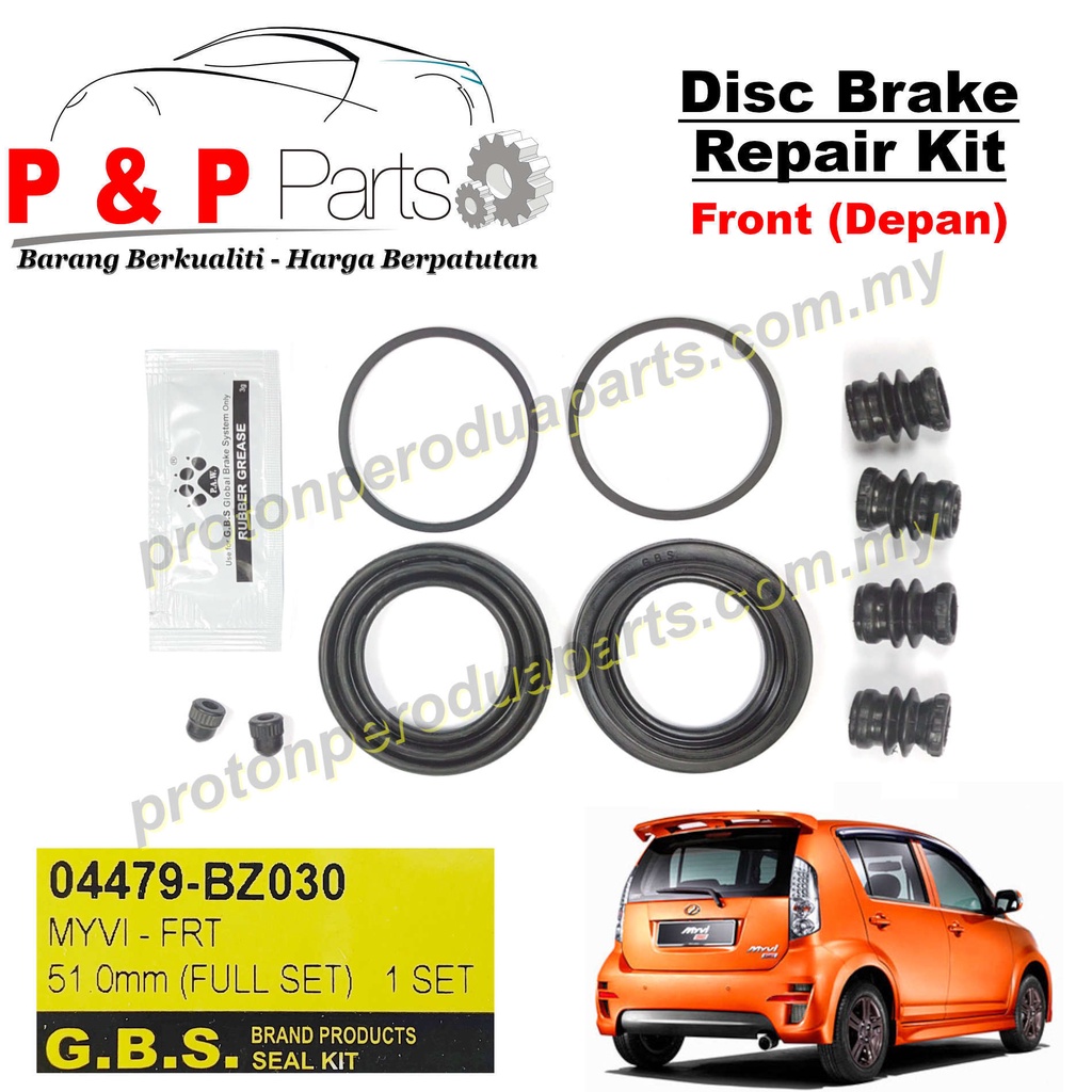 Front Disc Brake Caliper Rebuild / Repair Kit for Perodua Myvi Old - 51 ...