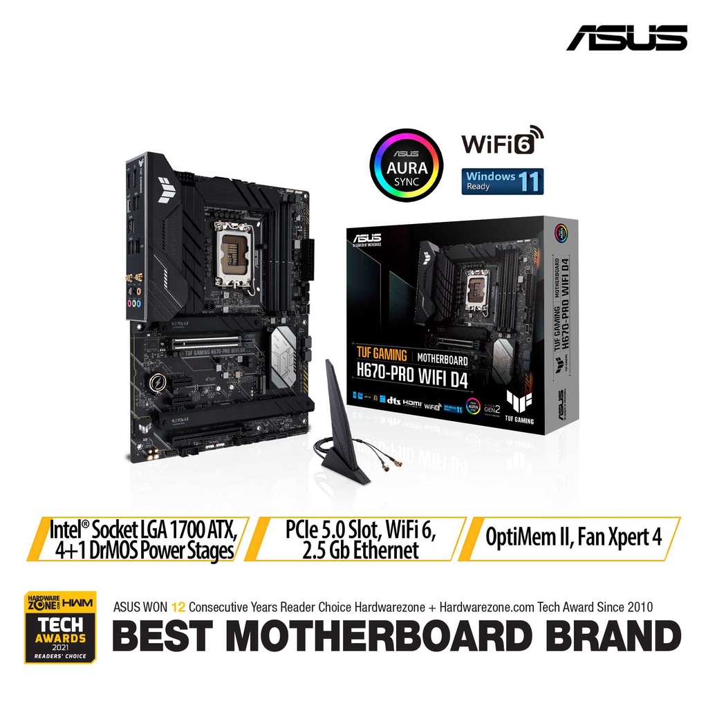 ASUS TUF GAMING H670-PRO WIFI D4 Intel® H670 (LGA 1700) ATX