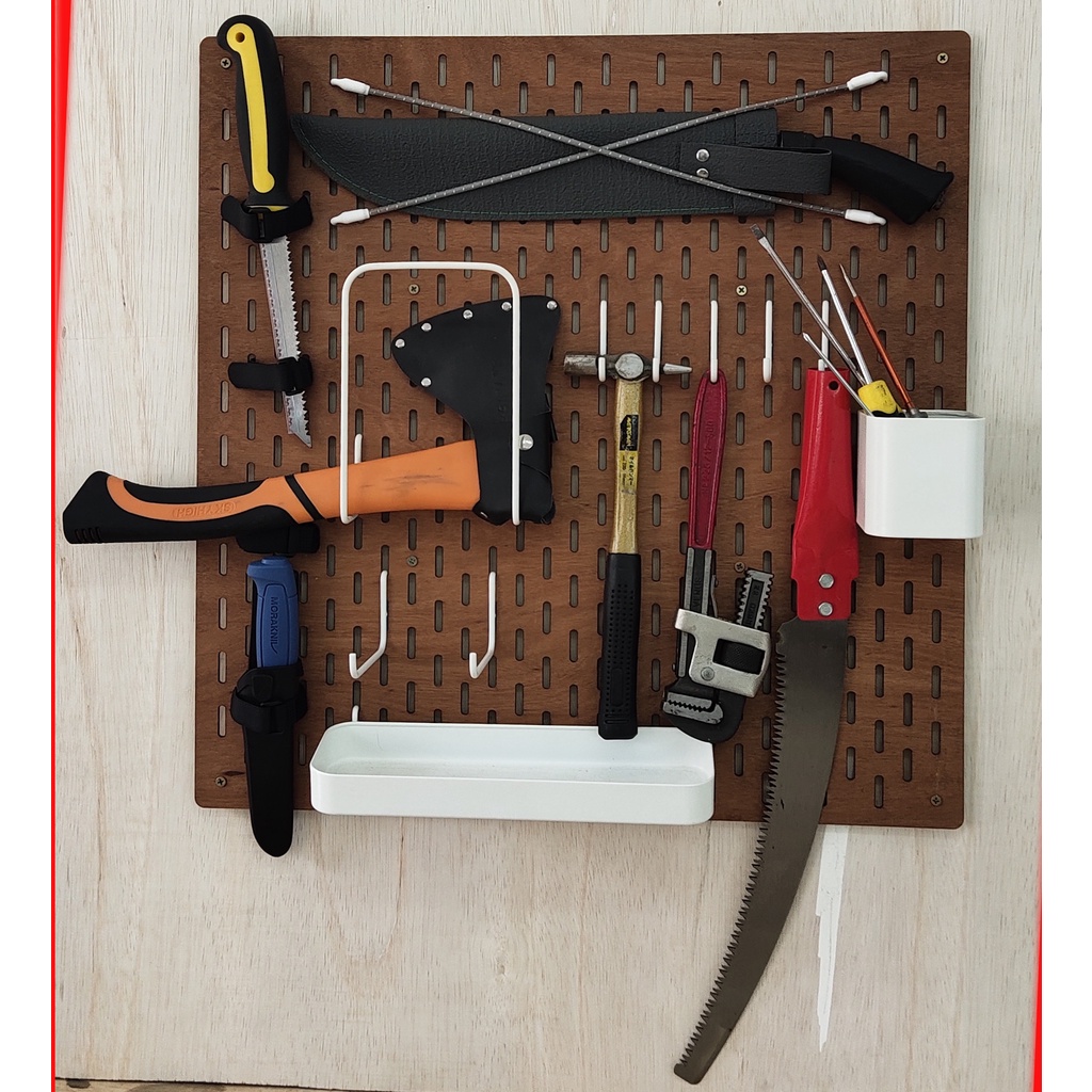 WALL MOUNT MULTIPURPOSE PEG BOARD ( velcro strap & ikea skadis