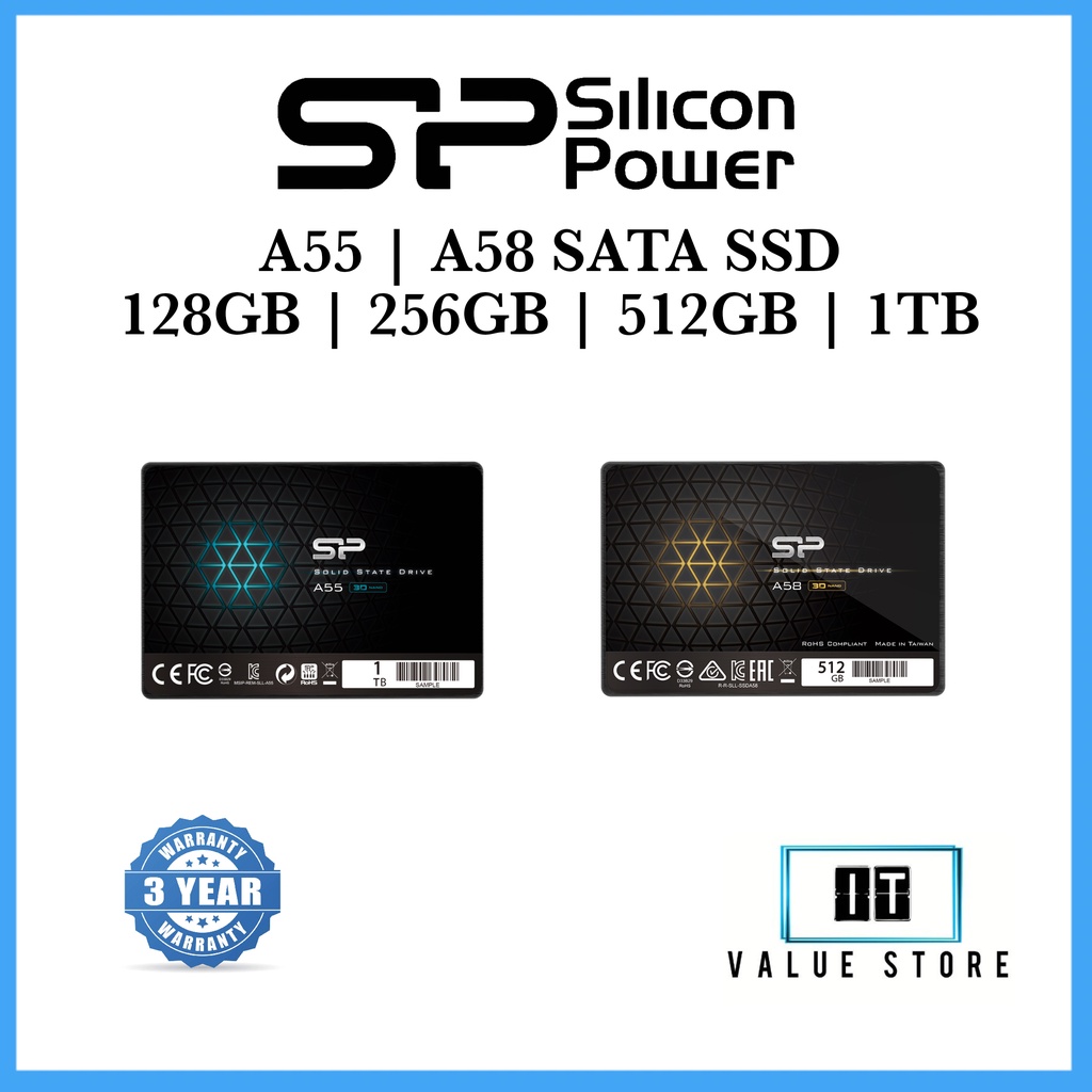 Silicon Power SSD A58 2.5 inch SATA Internal Solid State Drive (128GB ...