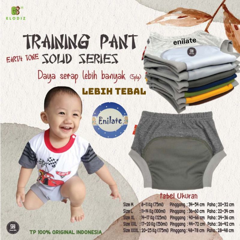 Training Pants Klodiz Solid Plain 5ply Thick Absorbency More Elastic