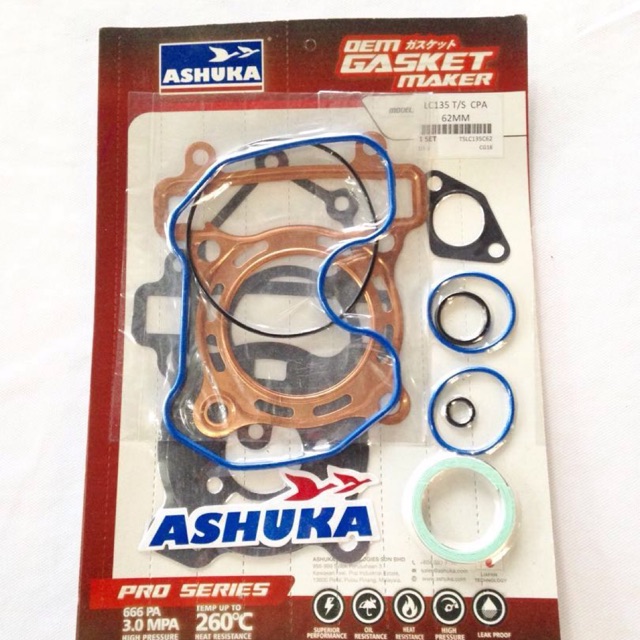 Ashuka Gasket LC135 Top Set (copper) 60mm / 62mm / 63mm / 65mm topset