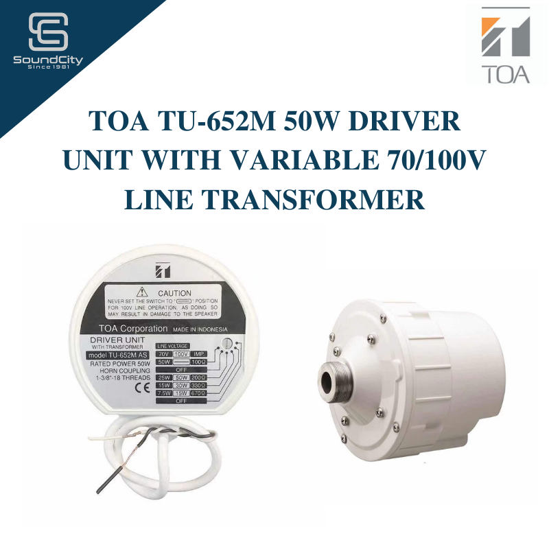 TOA TU-652M 50W Driver Unit With Variable 70/100V Line Transformer ...