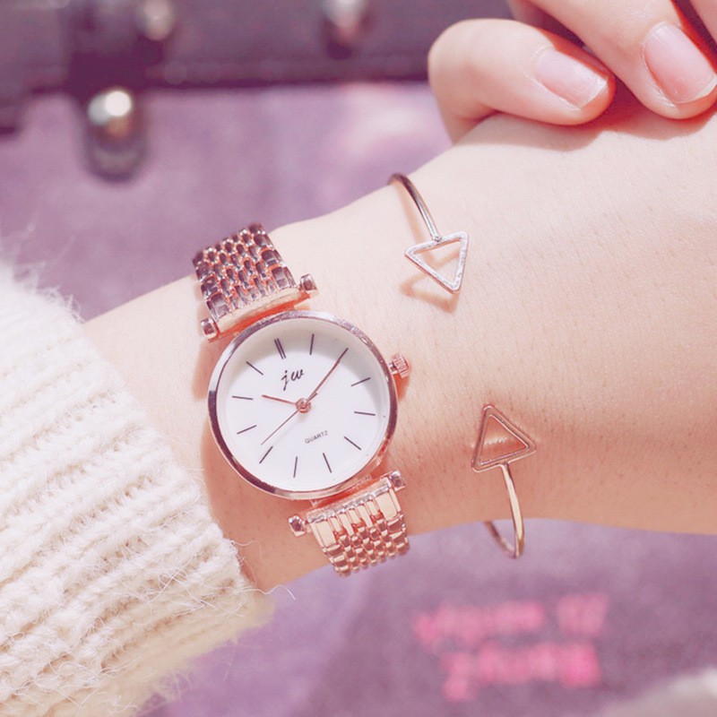 Silver wrist watch for girl sales