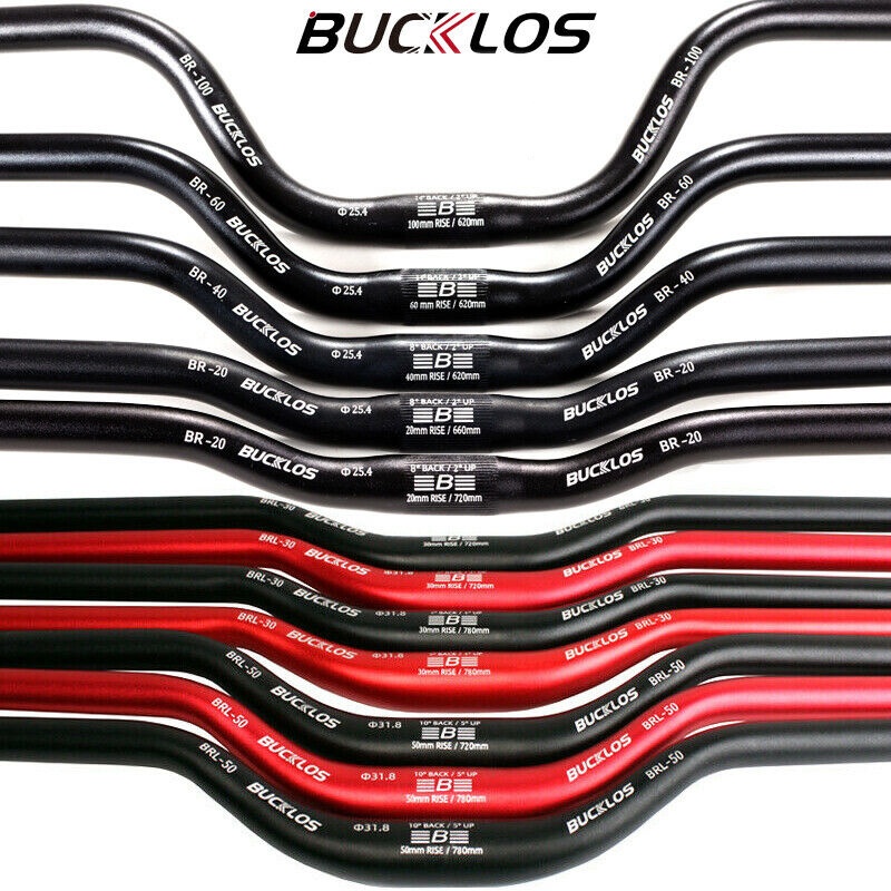 BUCKLOS Mountain Bicycle 31.8mm Handlebar BMX Aluminum 720/780mm Riser ...