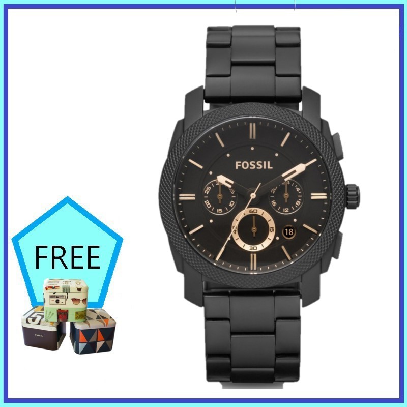 Authentic Fossil FS4682 Machine Mid Size Chronograph Stainless Steel Men Watch Shopee Malaysia